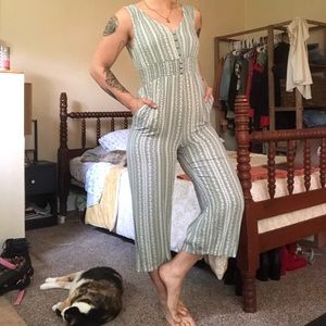 Floral cropped jumpsuit